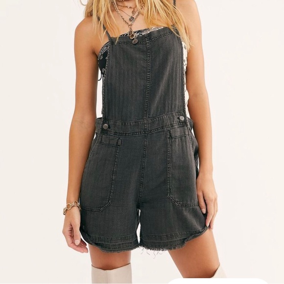 Free People Pants - Free People Natural Sights Linen Shortall, XS